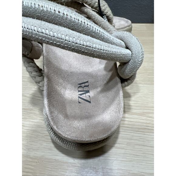 Zara Rope Sandals Womens Size 41 Beige 2713/120. - Picture 8 of 9